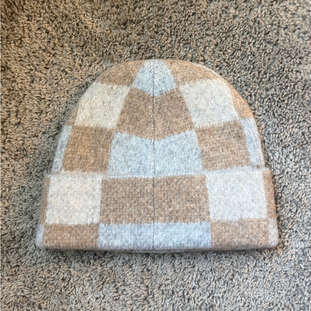 Madewell Colorblock Checked Beanie NWT